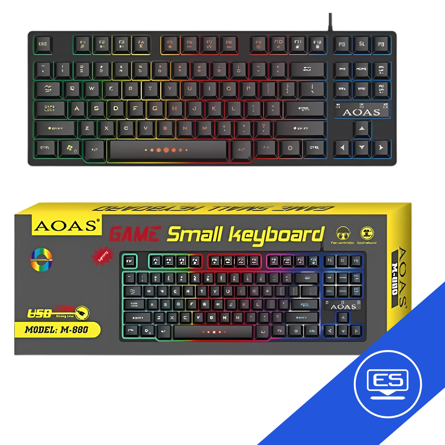 TECLADO GAMING AOAS SMALL KEYBOARD 60% RGB M-880