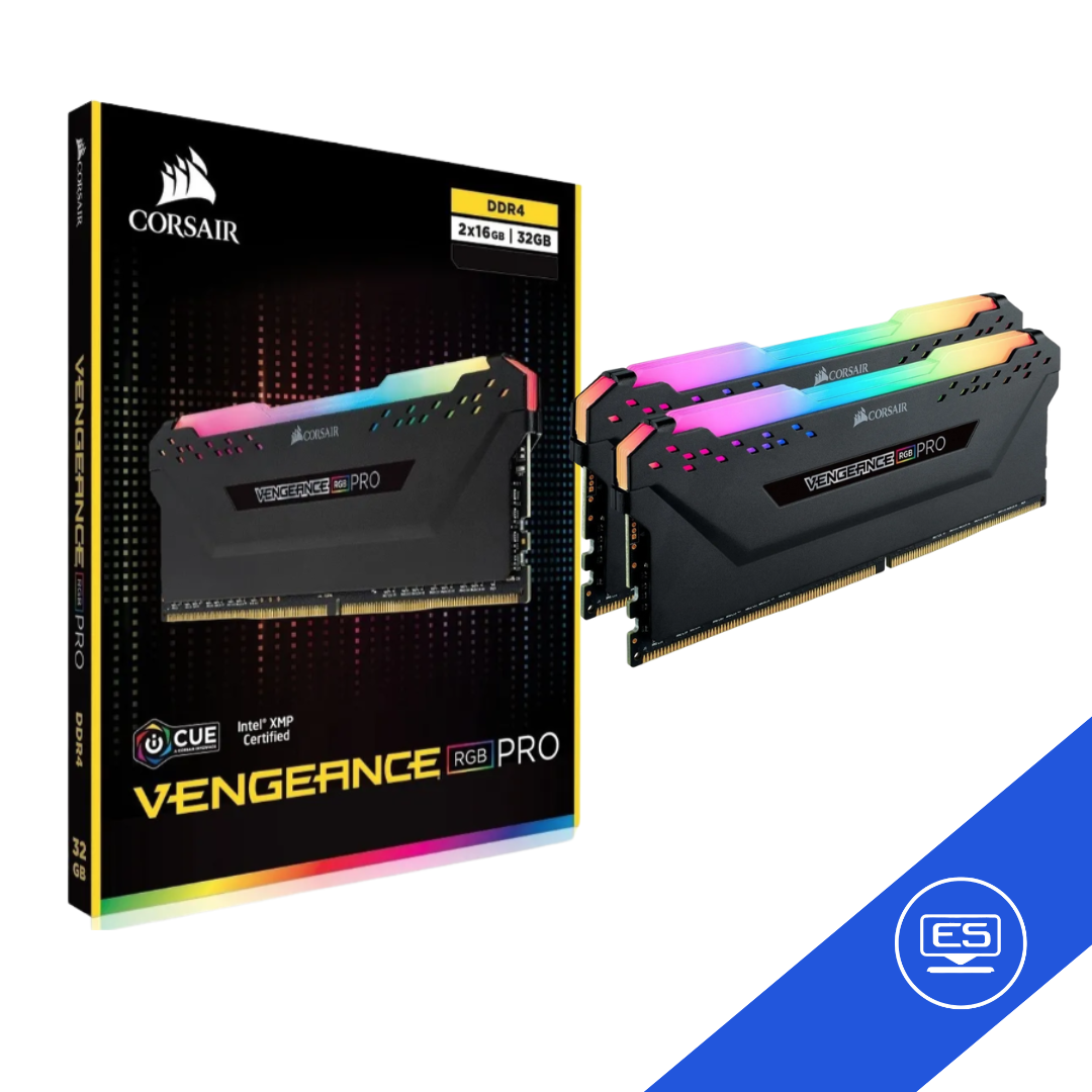 MEMORIA RAM CORSAIR DDR4 16GB(8GBX2) VENGEANCE RGB PRO NEGRO