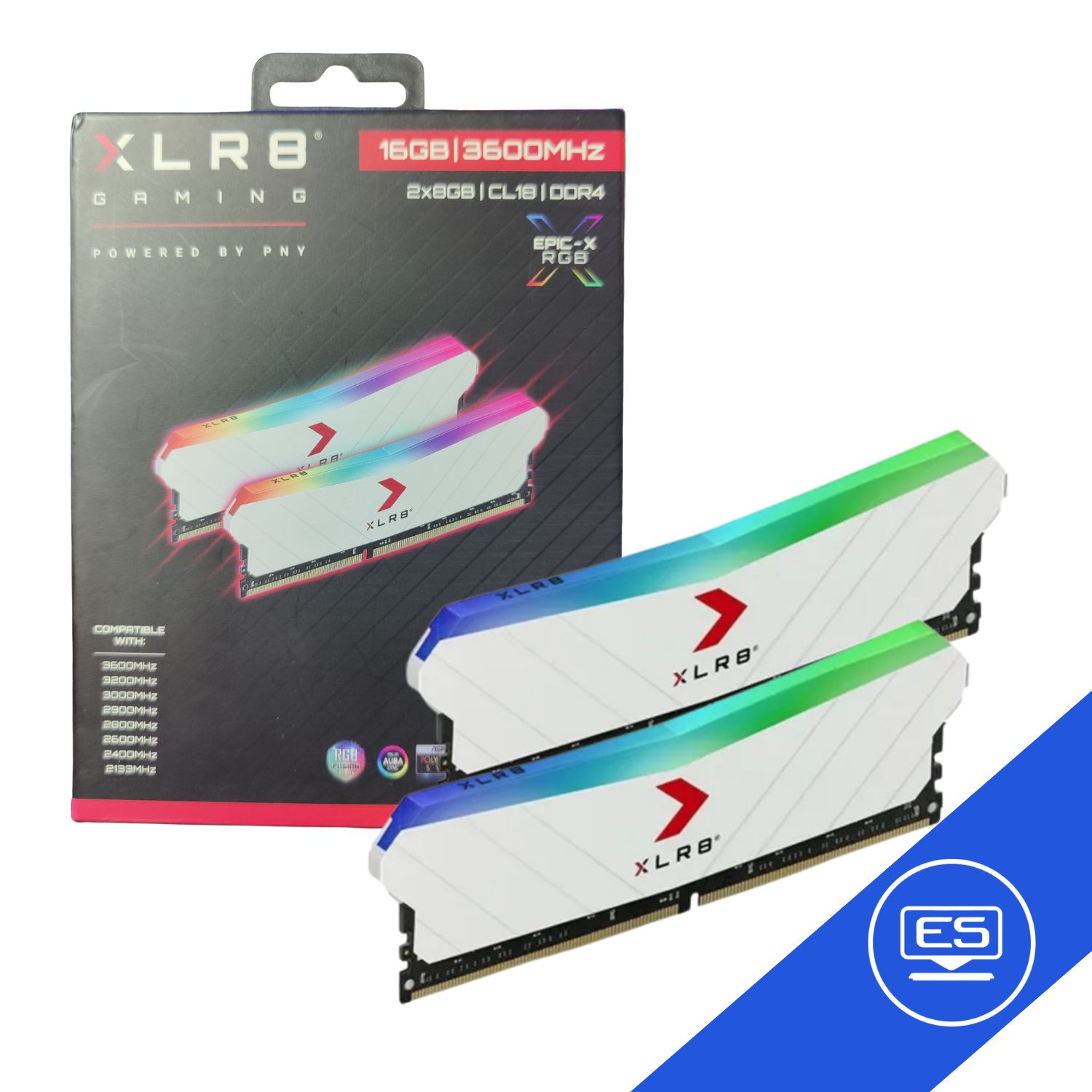 MEMORIA RAM XLR8 BLANCO GAMING DDR4 3600MHZ 16GB(8GB)